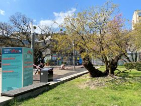 Rozbiórka infobox w Gdyni w 2021 roku