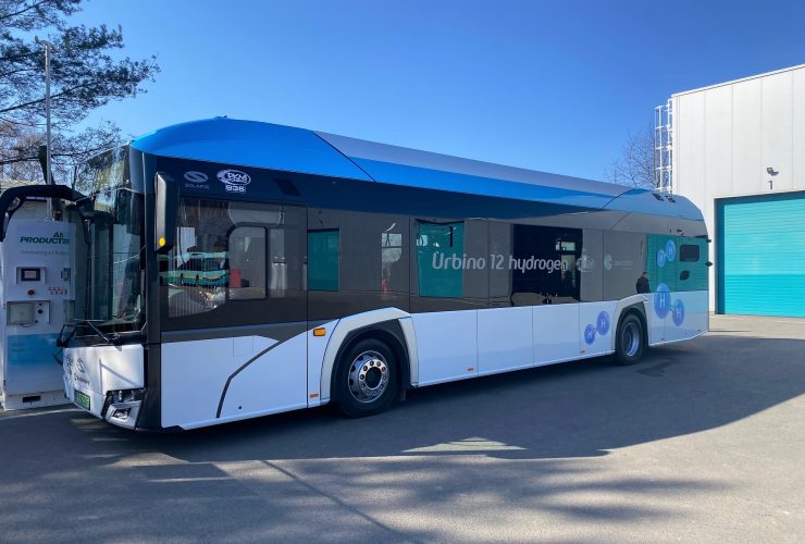 Bezpłatna komunikacja miejska jest możliwa do wprowadzenia 27 Zdjęcie do informacji prasowej o testach autobusu wodorowego w Jaworznie