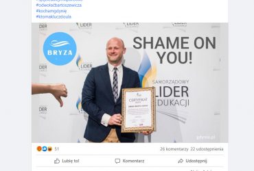 Zrzut ekranu ze strony na Facebooku stowarzyszenia Bryza. Na zdjęciu widać pana wiceprezydenta Gdyni.